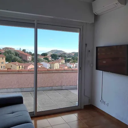 2ro601e Agreable T2 Cabine Avec Grande Terrasse Parking Prive Vue Degagee Appartamento Collioure